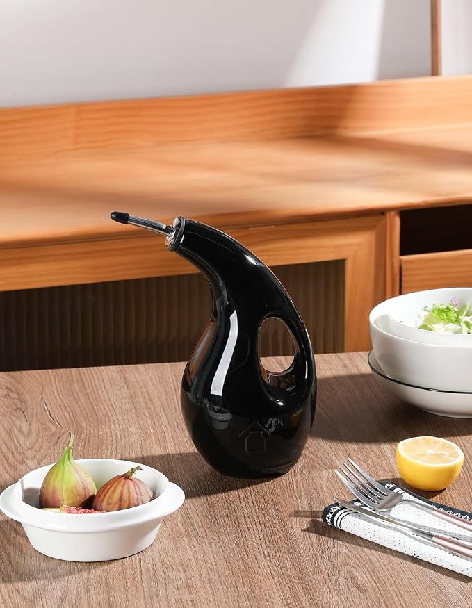Sweejar Ceramic Olive Oil Dispenser Bottle, 24 Oz Opaque Cruet Protects EVOO - Image 6