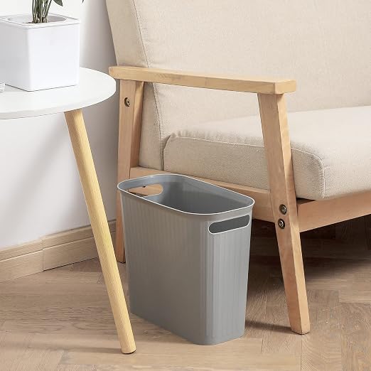 rejomiik Small Trash Can, 3.5 Gallon Garbage Can, Slim Waste Basket, Plastic - Image 4
