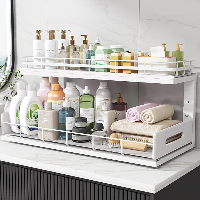 Under Sink Organizer Upgrade To Professional Rails, 2-Tier Dual Pull Out - Image 8