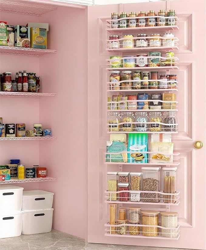 Moforoco Pink 9-Tier Over The Door Pantry Organizer, Pantry Organization and by MOFOROCO
