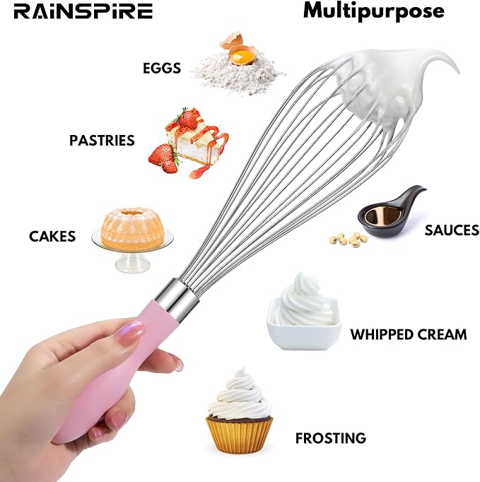 Rainspire 12-Inch Wire Whisk Stainless Steel, Balloon Whisks - Image 5