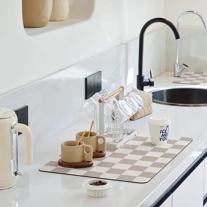 Ohocut Checkered Dish Drying Mat by Ohocut
