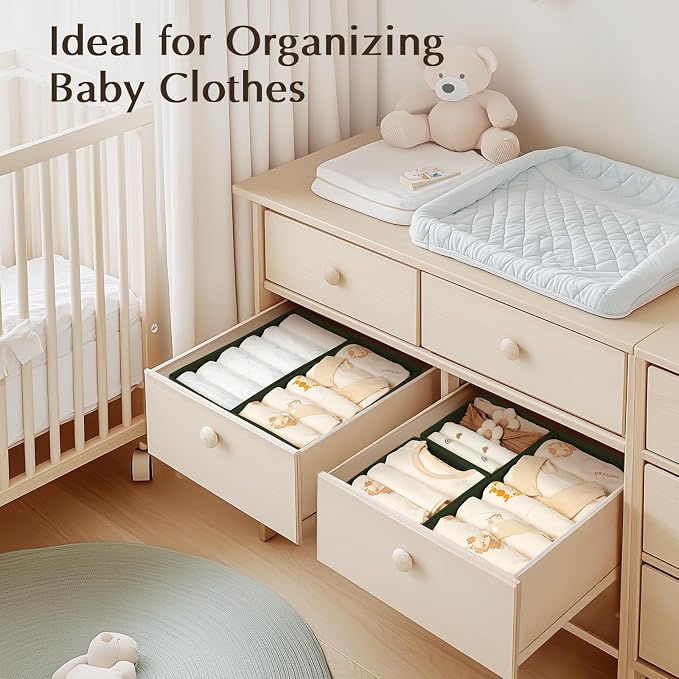DIMJ Drawer Organizers Clothes, Fabric Closet Organizers and Storage, Shallow - Image 5
