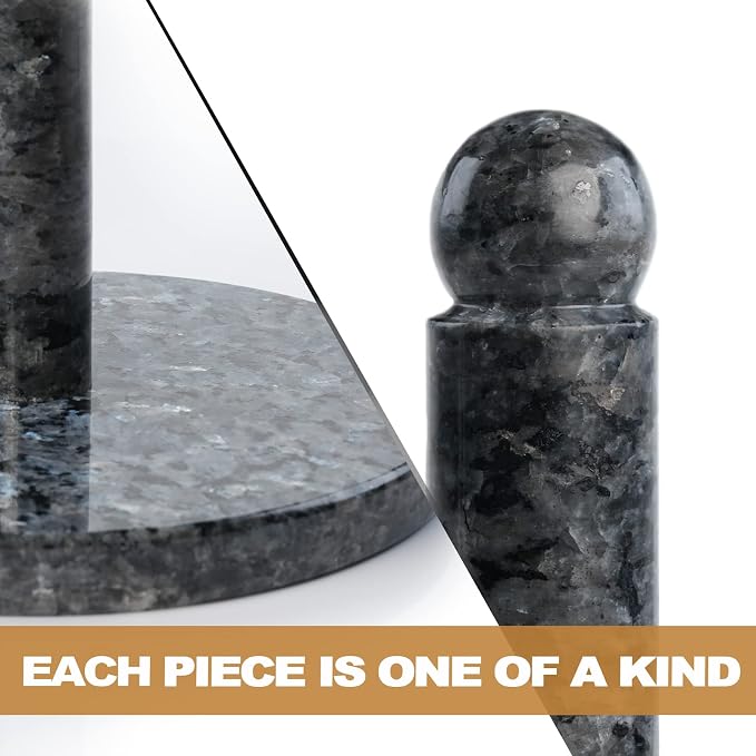 Koville Norwegian Natural Granite Paper Towel Holder Countertop, Genuine Stone - Image 6