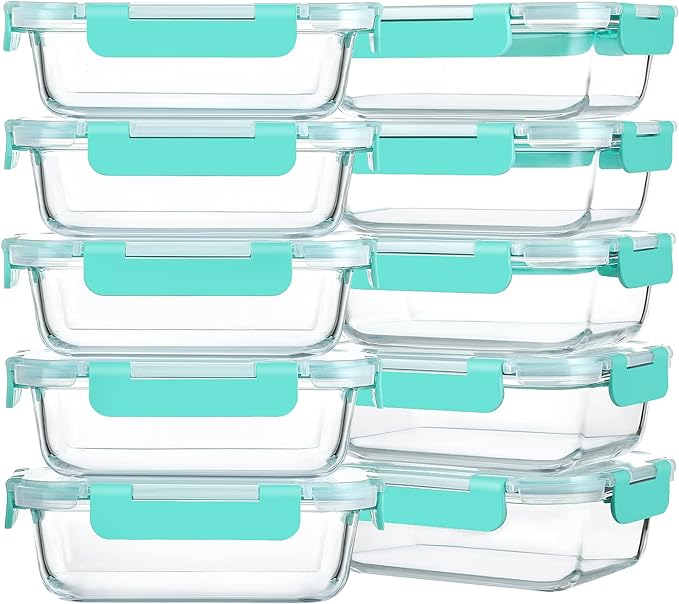 M MCIRCO 10-Pack 22 Oz Glass Meal Prep Containers by MMCIRCO
