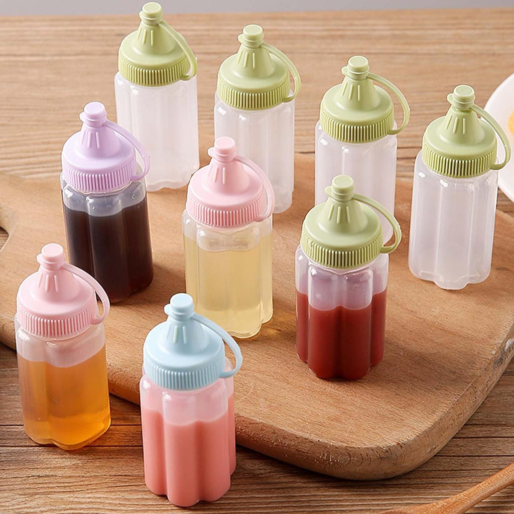 4 Pcs Mini Condiment Squeeze Bottles for Lunch Accessories, Mini
