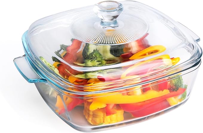 Clear Square Glass Casserole by HUSANMP
