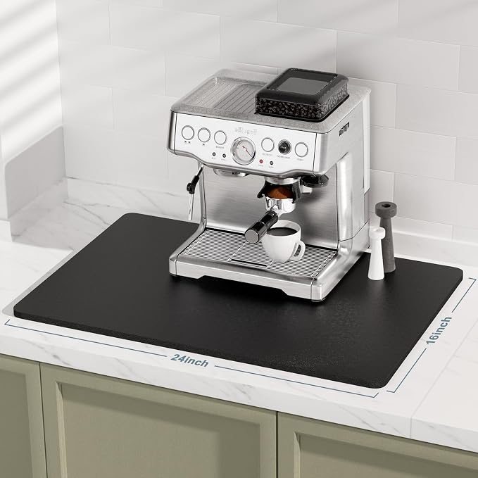 Rnivvi Coffee Mat, Hide Stain Rubber Backed Absorbent Dish Drying Pad - Image 2