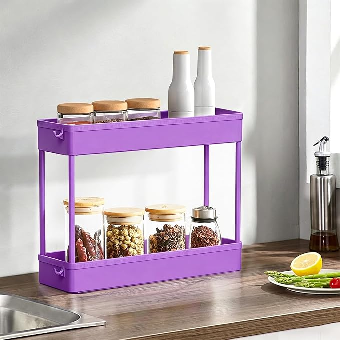 SPACELEAD Slim Storage Cart 3 Tier, Bathroom Organizer Rolling Utility - Image 2