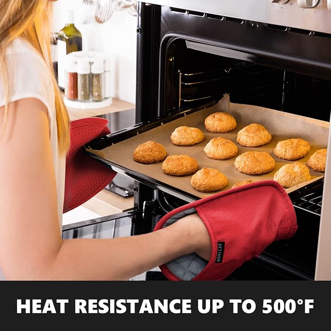 2-Pack Silicone Pot Holders for Kitchen Heat Resistant up to 500°F, Non-Slip - Image 2