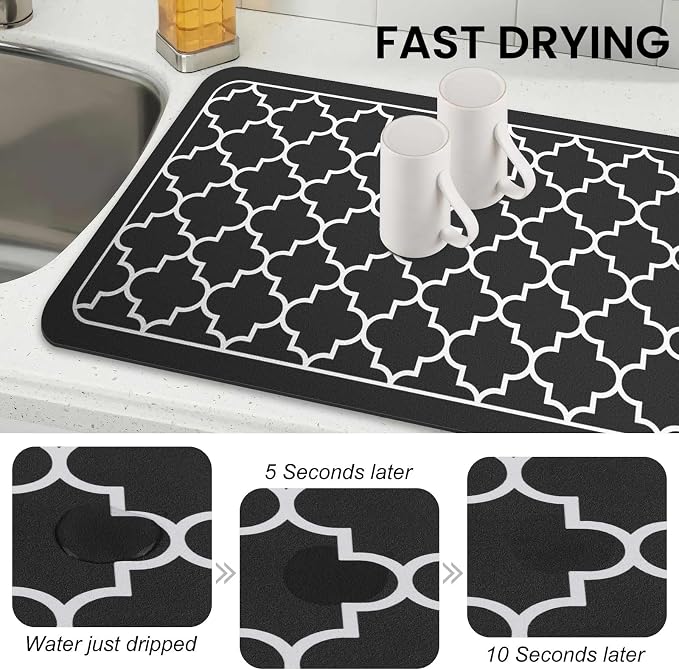WISELIFE Dish Drying Mat Super Absorbent Drying Mat Large Dish Drying Mats - Image 4