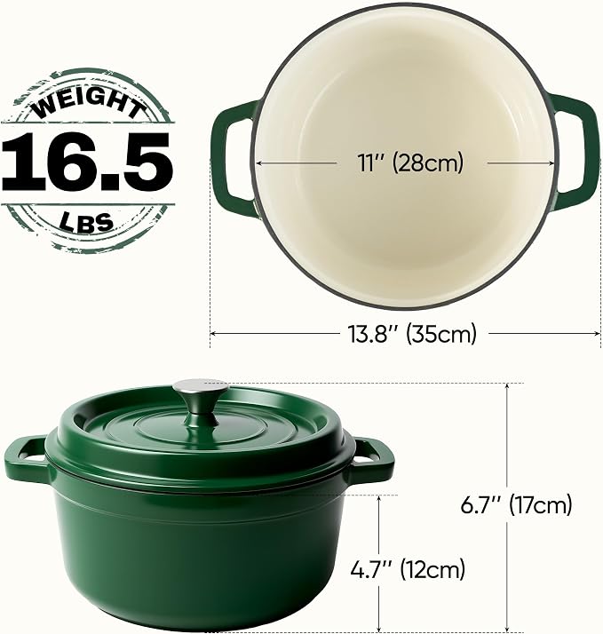 6.5 Quart Dutch Oven Pot with Lid, Non Stick Enameled Cast Iron Dutch Oven - Image 4
