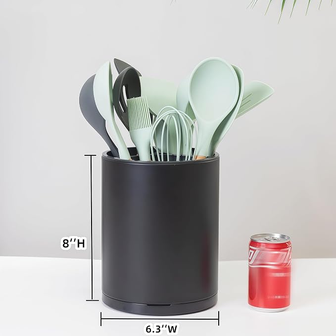 LIBODOUR Kitchen Utensil Holder Extra Large 360°Rotating - Image 4