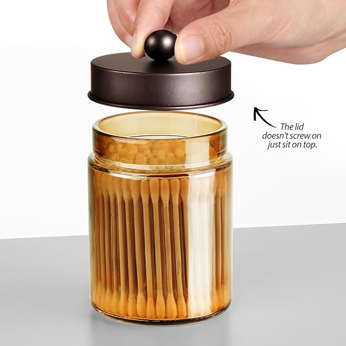 3 Pack Apothecary Jar Canisters Bathroom Vanity Organizer - Image 3