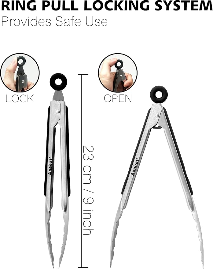 Anaeat Premium Stainless Steel Kitchen Tong, BBQ - Image 5