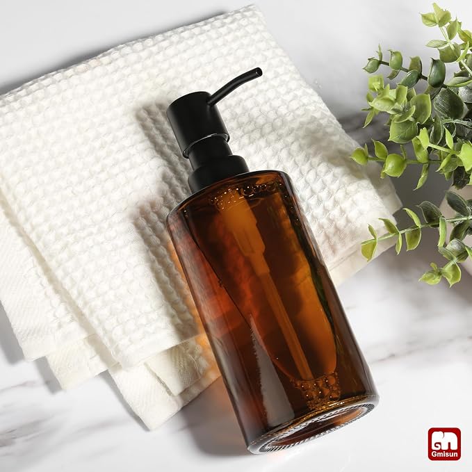 GMISUN Amber Glass Soap Dispenser, Hand Soap Dispenser - Image 9