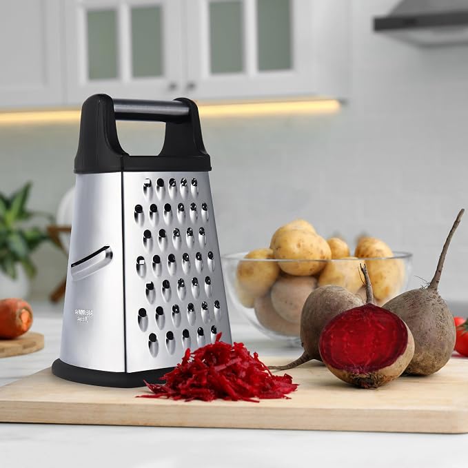 Kaishun Professional Cheese Grater, 4-Sided Stainless Steel Box Grater - Image 5