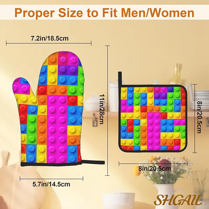 Autism Jigsaw Puzzle Oven Mitts & Potholder Set of 4 - Image 3