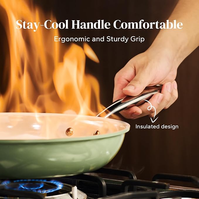 Redchef Non Stick Ceramic Frying Pan Set, Non Toxic Ceramic Pans - Image 6