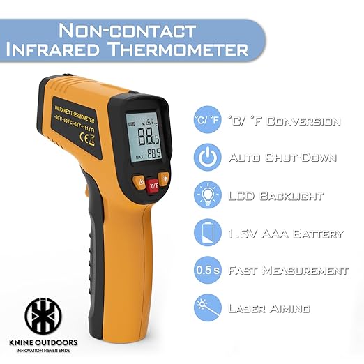 KNINE OUTDOORS Infrared Thermometer Laser Temperature Gun, -58℉ to 1112℉ - Image 3