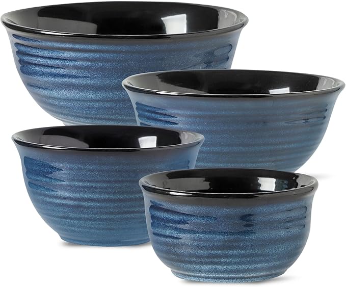 Hasense Mixing Bowls Set, Porcelain Large Salad Bowls by Hasense