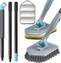 Long Handled Scrub Brush for Shower, 3-in-1 Cleaning Brushes by HOME