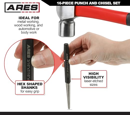 ARES 50005-16-Piece Punch and Chisel Set - Image 3