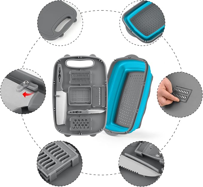 Gintan Collapsible Camping Cutting Board, 9-in-1 Chopping Board - Image 8