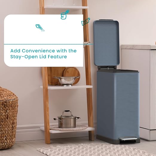 Home Zone Living 12 Gallon Slim Kitchen Trash Can - Image 6