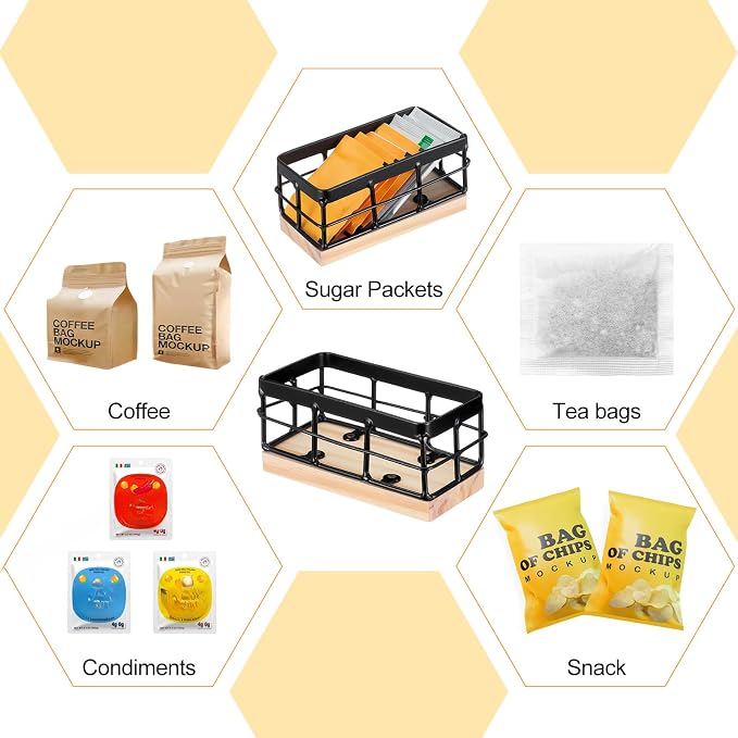 Blulu Sugar Packet Basket Iron Sugar Organizer - Image 4