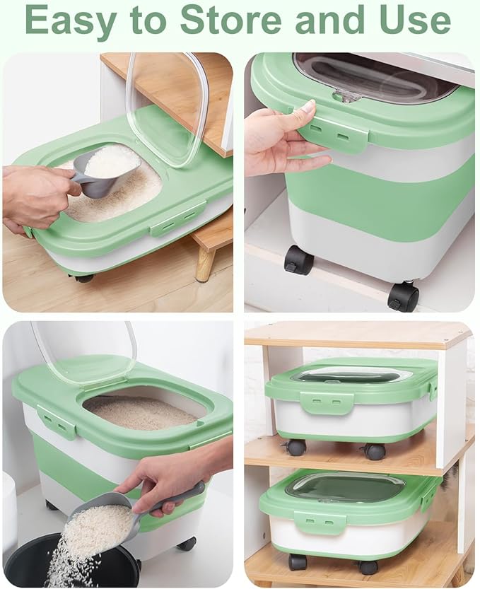 20-30 Lbs Rice Storage Container, Collapsible Food Storage Containers - Image 4