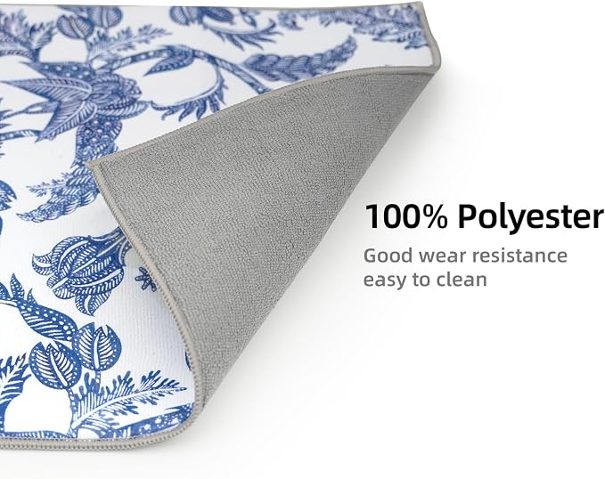 Dish Drying Mat Floral Print Microfiber kitchen drying mat, 20x15 inches - Image 5