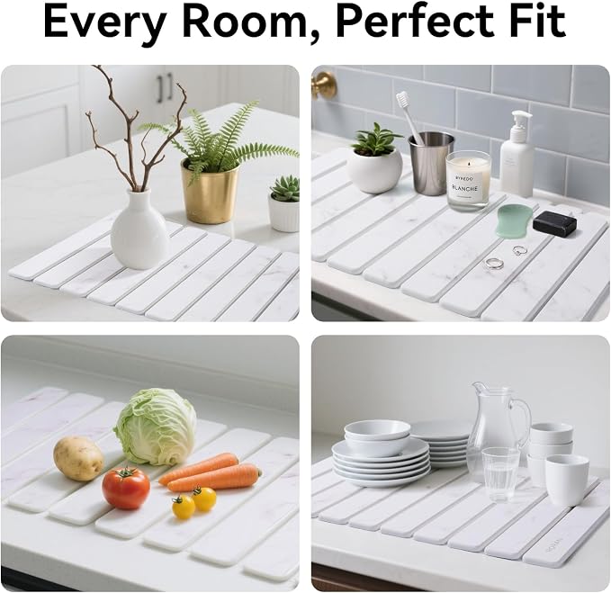 Stone Drying Mat for Kitchen Counter, Drying Matt Kitchen Counter, Stone Dish - Image 2