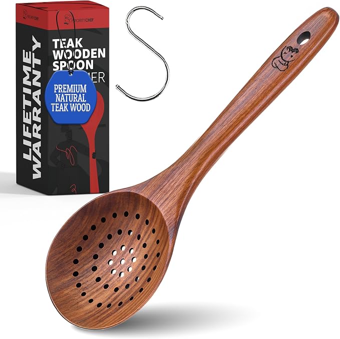 PriorityChef Wooden Slotted Spoon by PriorityChef