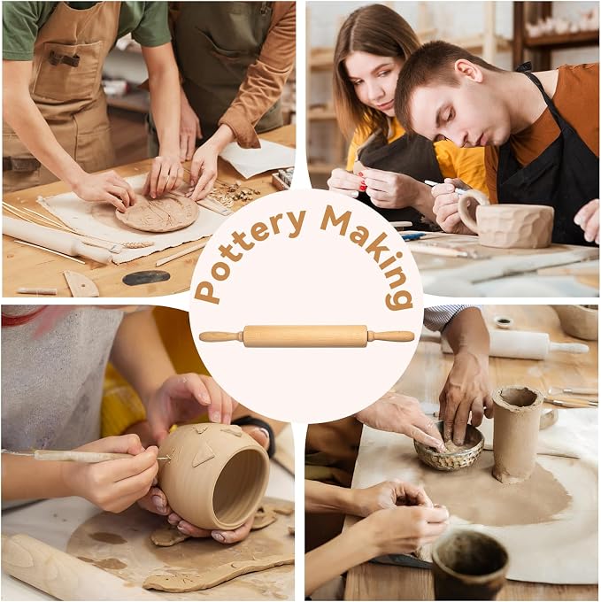 Professional Clay Rolling Pin, 17 Inch Non-Stick Clay Roller - Image 7