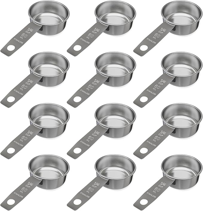 1/4 Cup Stainless Steel Measuring Cup | Sturdy Metal 60 ml | 60 cc | 2 oz | by Knupp+Co.