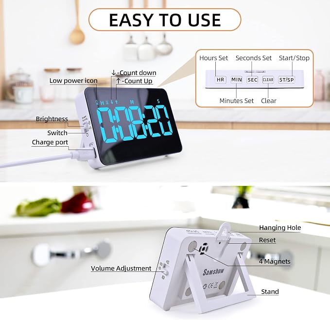 Rechargeable Digital Kitchen Timer - Image 6