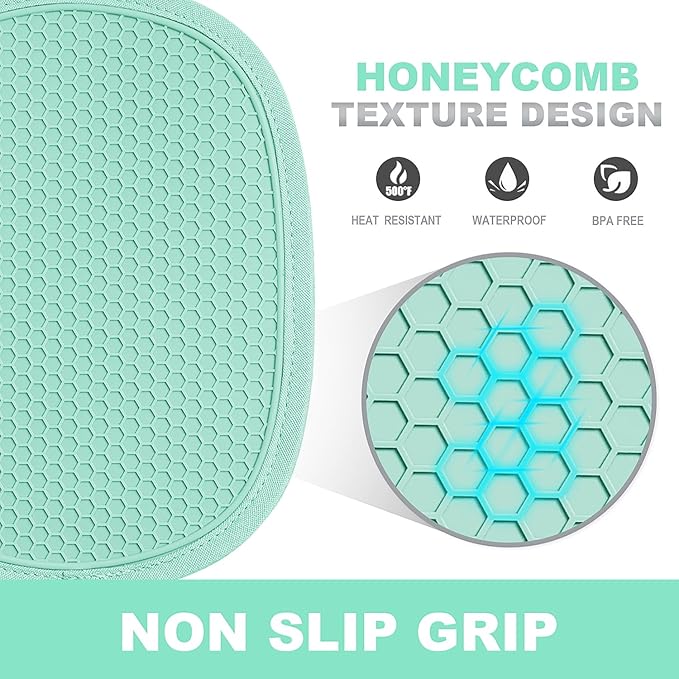 2-Pack Silicone Pot Holders for Kitchen Heat Resistant up to 500°F, Non-Slip - Image 3