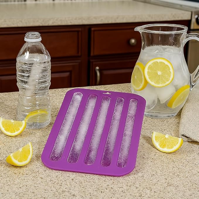HIC Kitchen Silicone Water Bottle Ice Tray, Makes 5 Long Ice Sticks - Image 2
