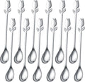 Silver Tulip/Rose Handle 12-Pcs Mini Coffee Spoons Set by SGvrPvz