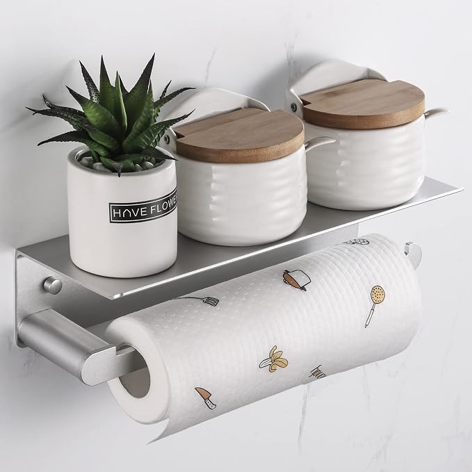 Paper Towel Holder Wall Mount for Kitchen, Self-Adhesive Paper Towel Holder - Image 2