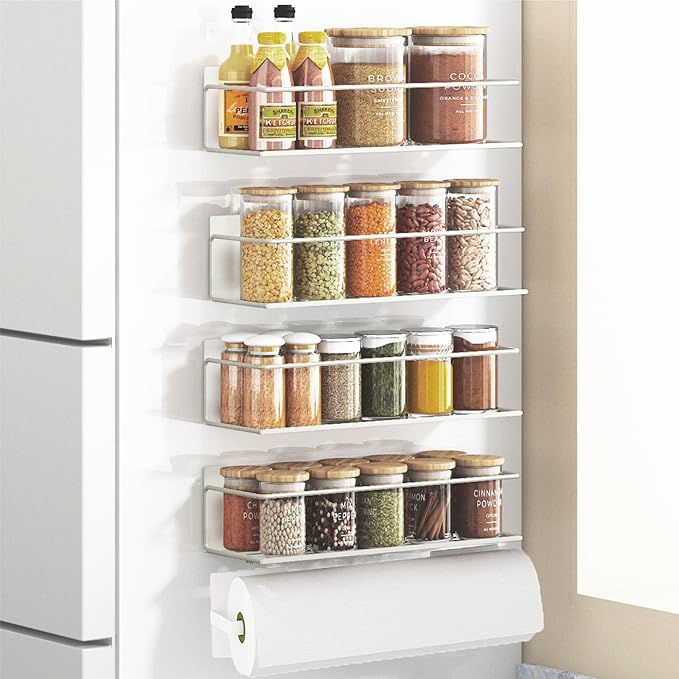 Magnetic Spice Rack For Refrigerator, Space Saving Magnetic Shelf For Fridge by Roysili