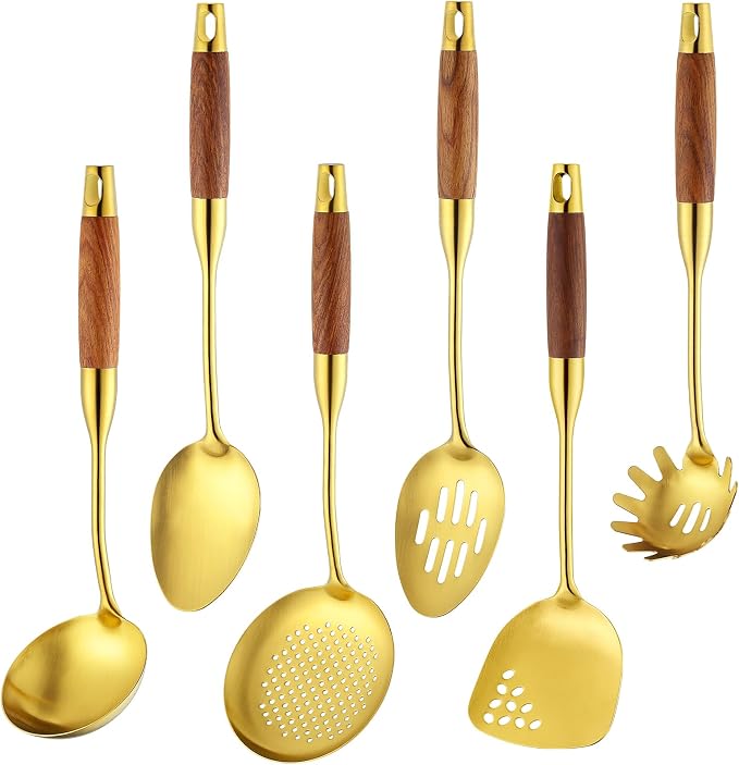 Izurok 18/10 Stainless Steel Kitchen Utensils Set, 6 Piece Cooking Utensils by IzurokBuynow