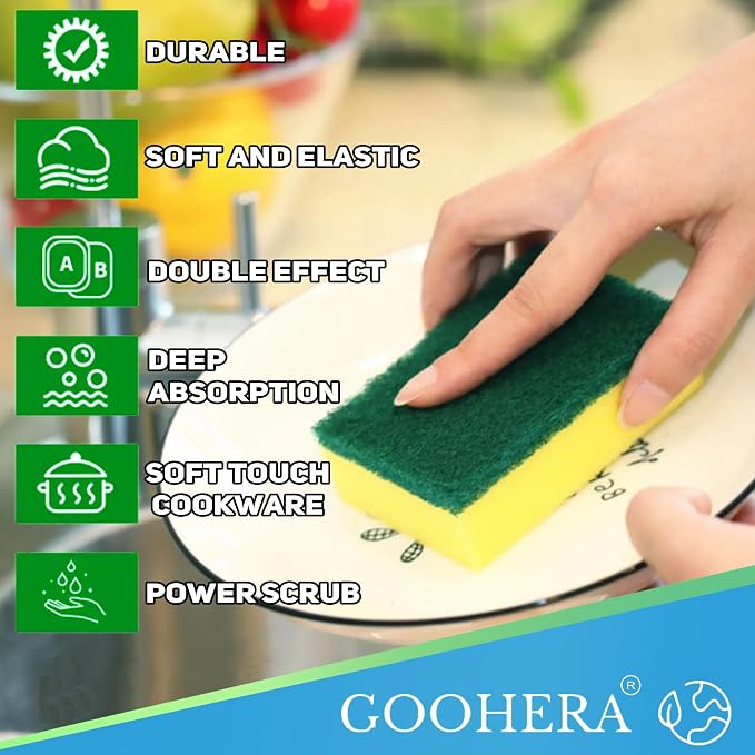 Heavy Duty Scrub Sponge for Cookware, Dual-Sided Cleaning Pot Scrubber - Image 5
