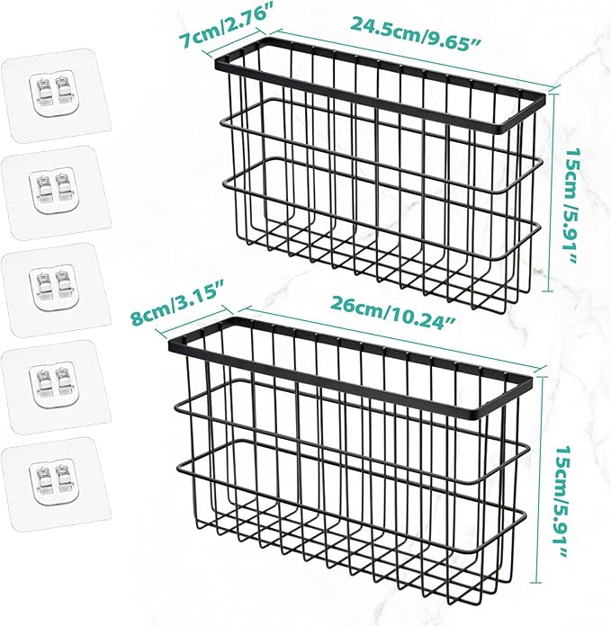 Sinnsally 2 Pack Cabinet Door Organizer, Self Adhesive Lid Organizers Inside - Image 2