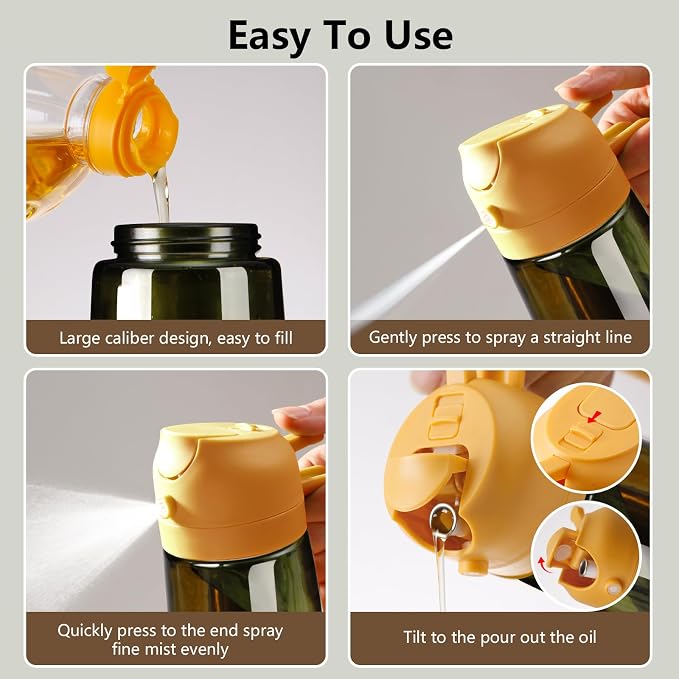 SWEET VIEW Olive Oil Dispenser and Oil Sprayer – 16oz/470ml Glass Light-Proof - Image 2