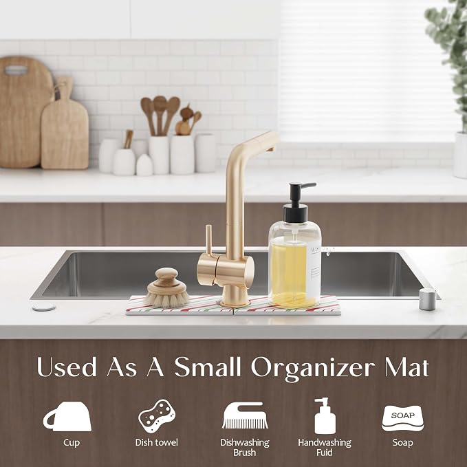 Stone Faucet Mat for Kitchen Sink, Diatomite Drying Stone Mat for Kitchen - Image 4