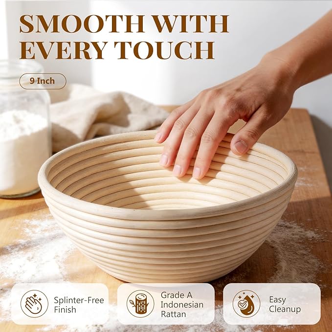 2 Pack Banneton Bread Proofing Baskets - Image 3