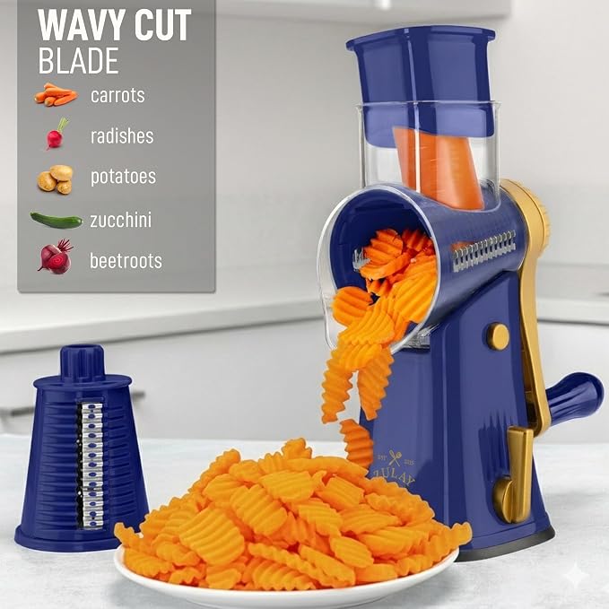 Zulay Kitchen Rotary Cheese Grater 5 Blade Cheese Shredder - Image 4