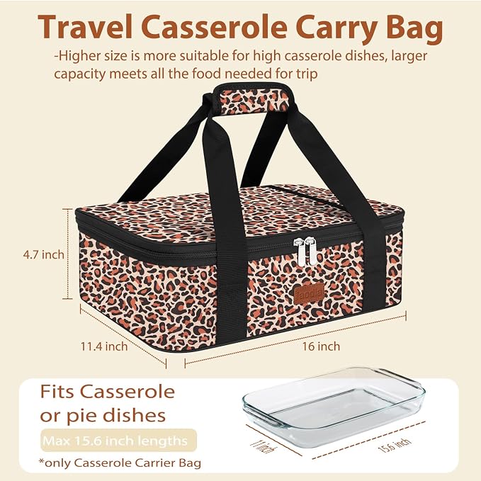 Insulated Casserole Carrier Bag, Expandable Thermal Food Carrier Insulated - Image 2